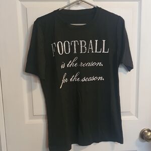 Women's Black 'Football is the reason for the season' Graphic Tee L